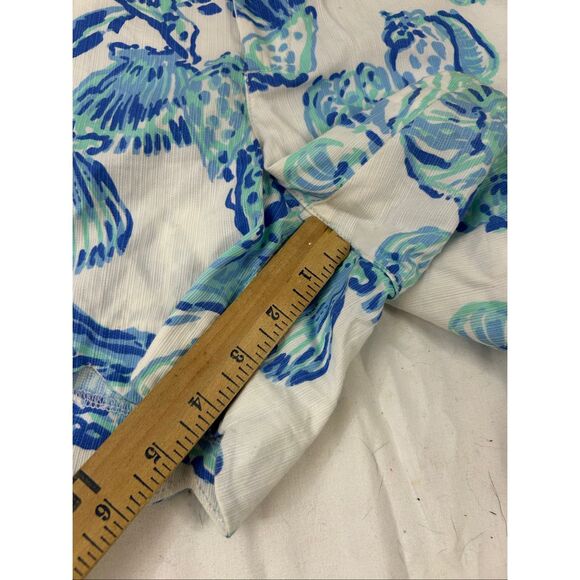 Lilly Pulitzer Shorts size 8 Scalloped Buttercup Blue Green Seashells - Picture 9 of 10